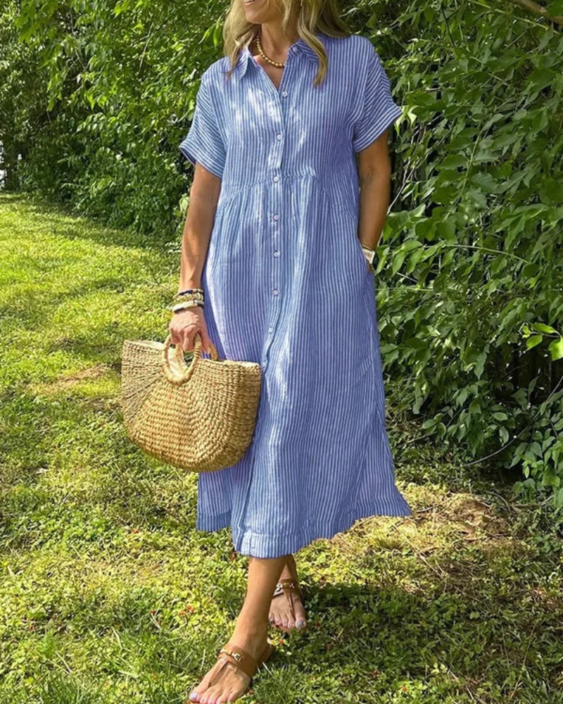 ANOREA - STIJLVOLLE GESTREEPTE JURK