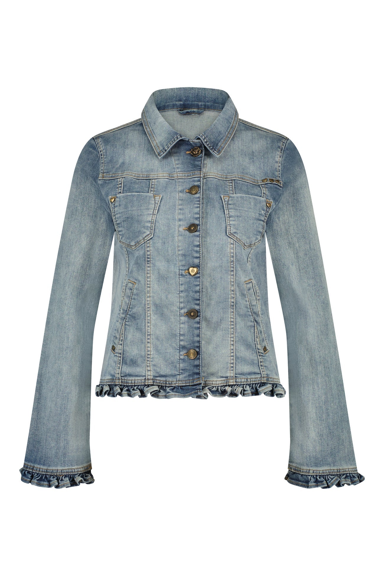 Ruffled Denim Jacket Cádiz