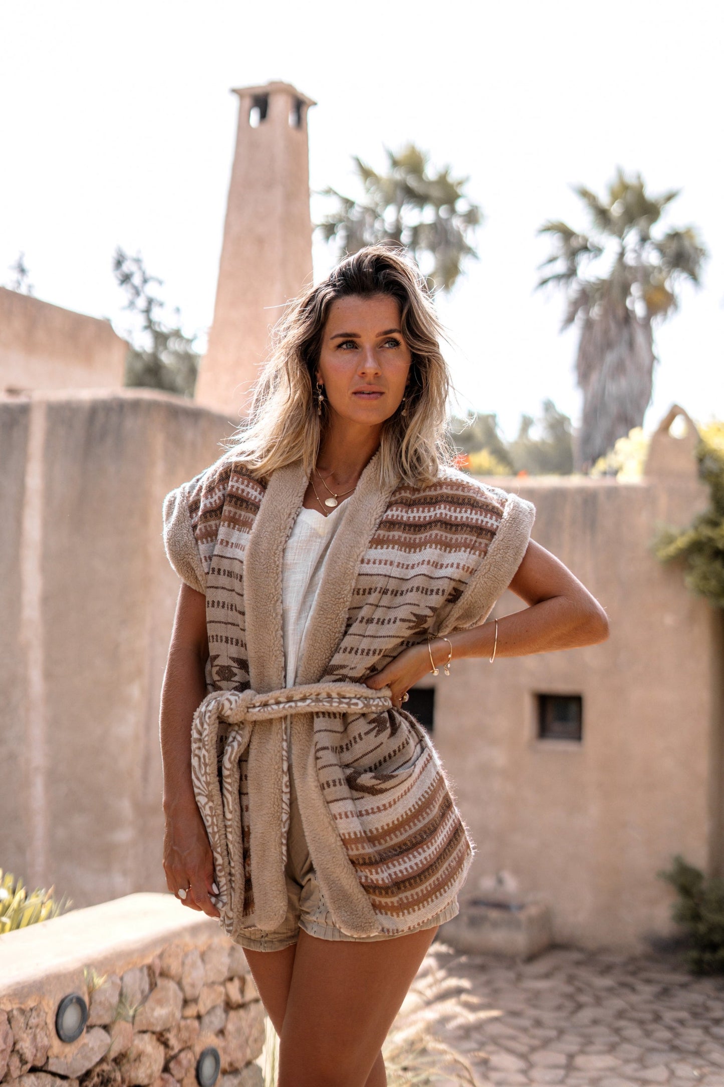 Long Fur Gilet Nomad Natural