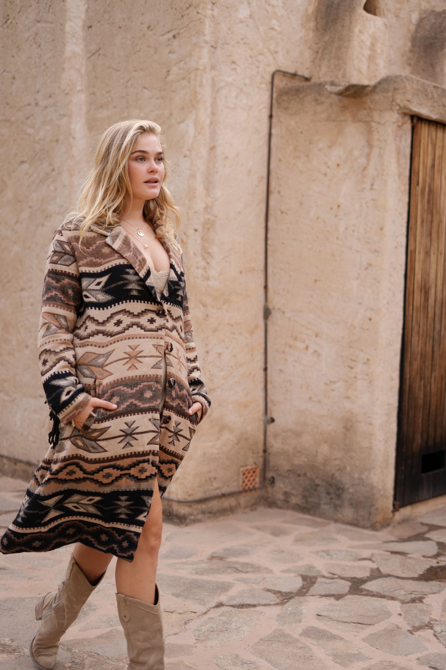 Long Fringe Jacket Spirit Brown