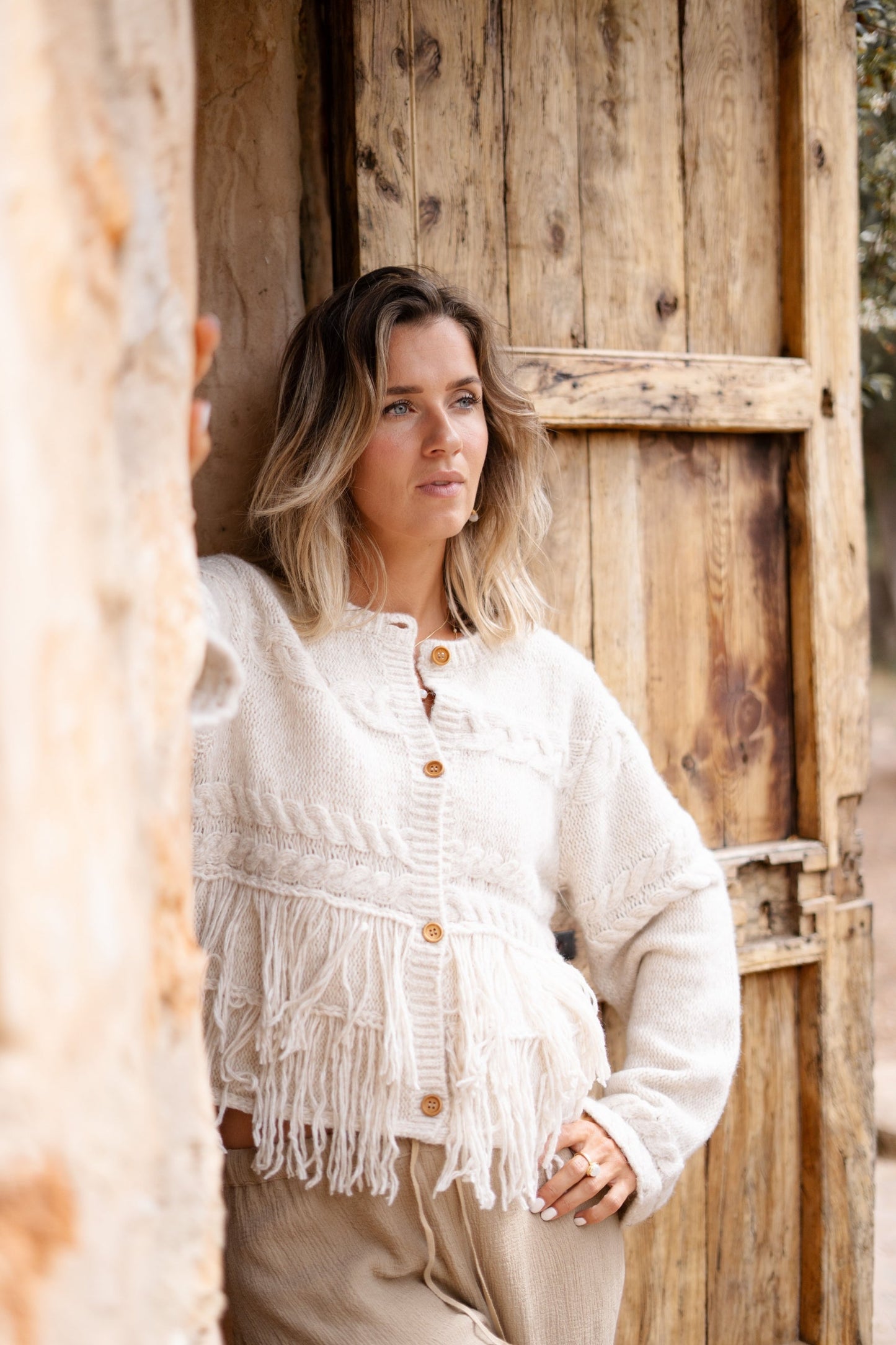 Fringe Jacket Daira Ecru