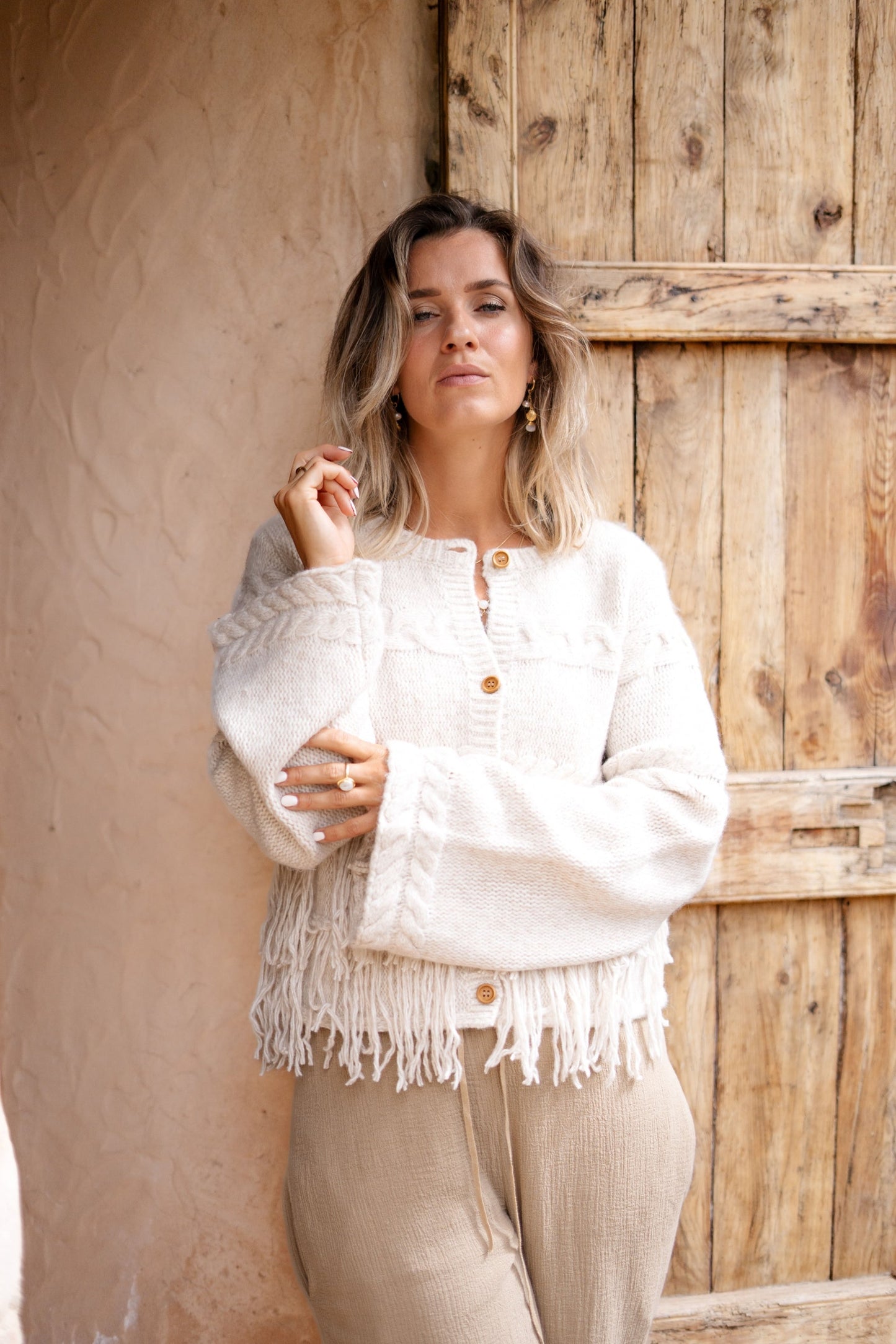 Fringe Jacket Daira Ecru