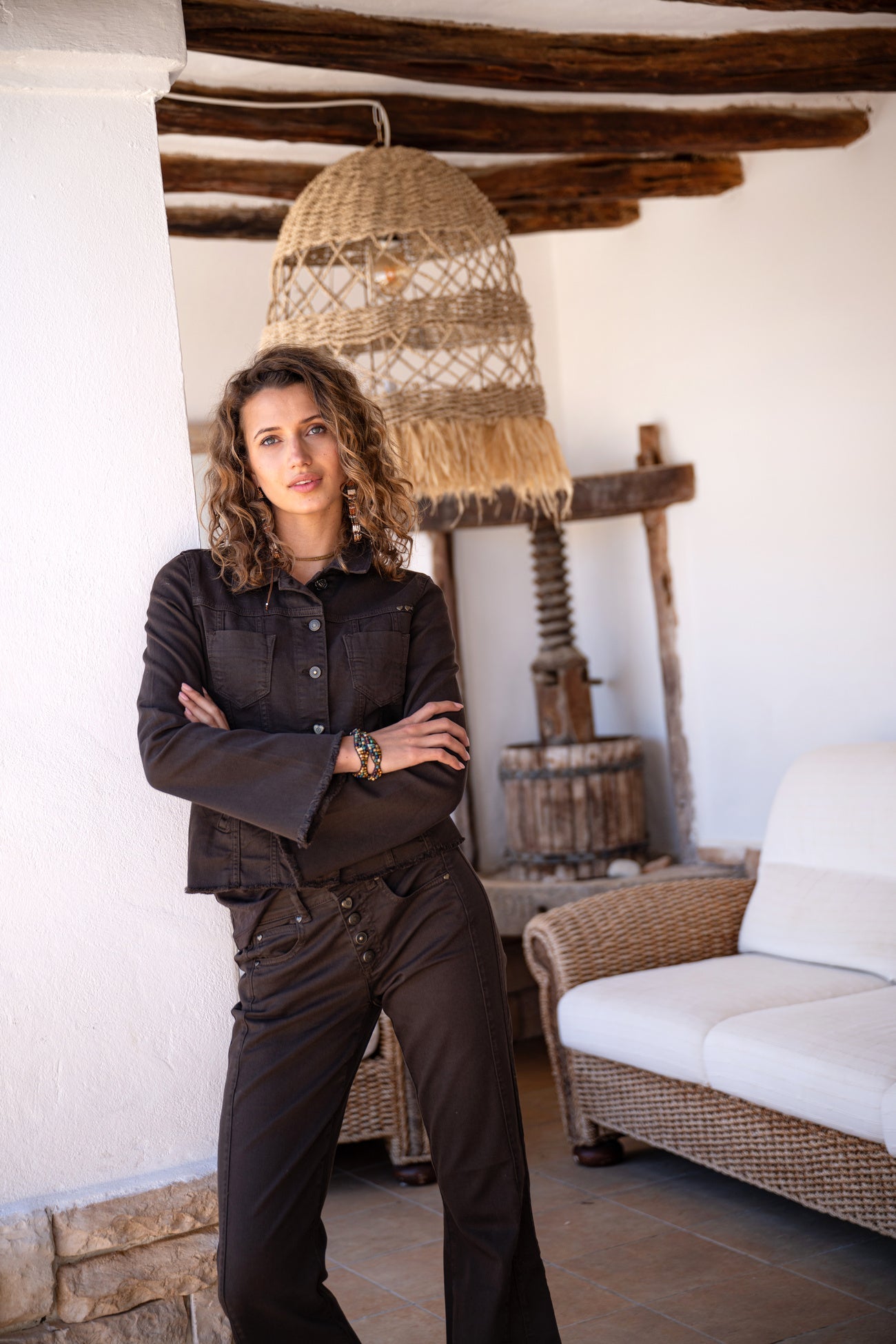 Denim Jacket Almeria Dark Brown