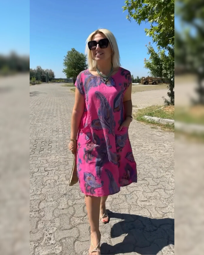 Hazal™ - Jurk met ronde hals en mooie print