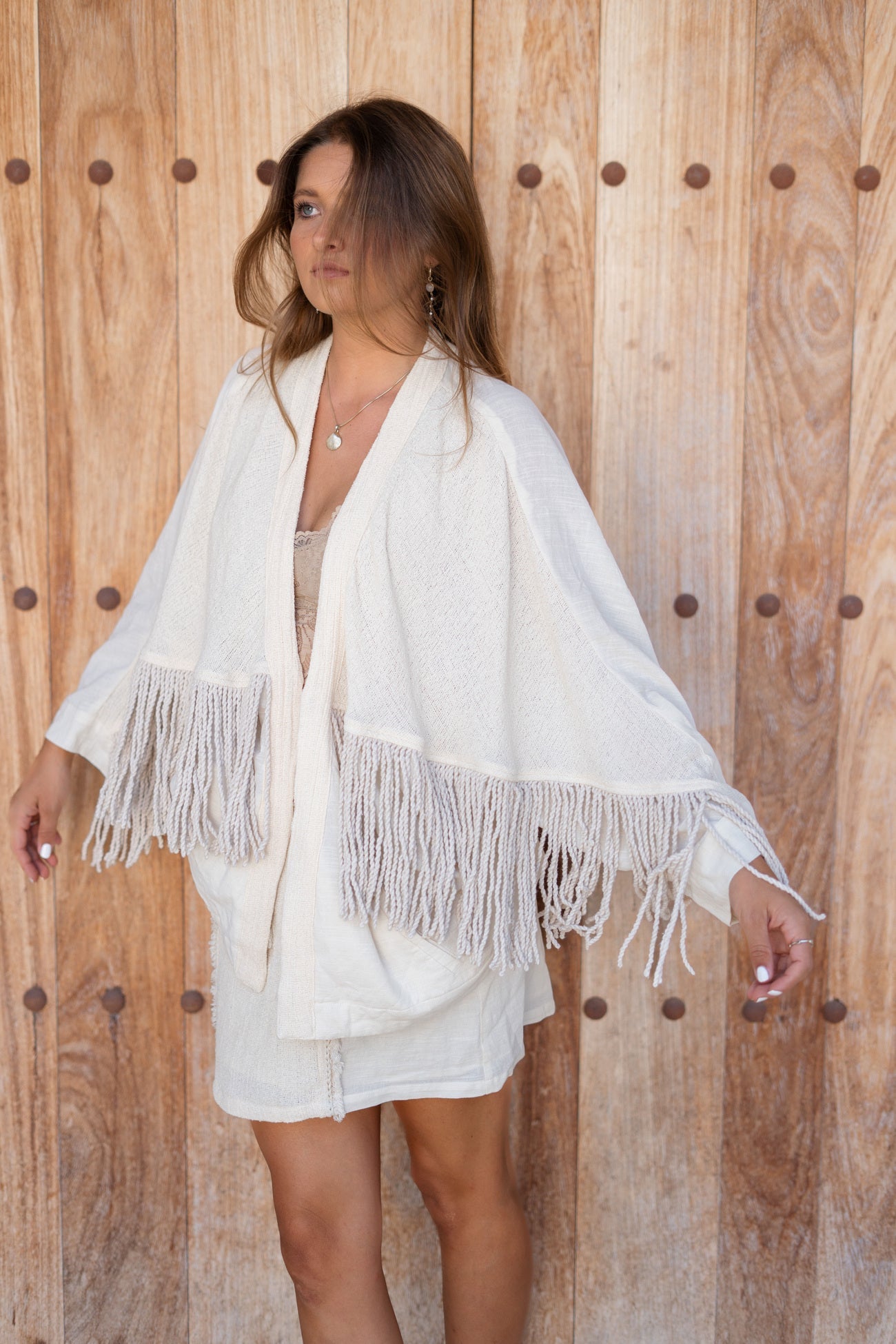 Fringe Jacket Lio Santiago Ecru