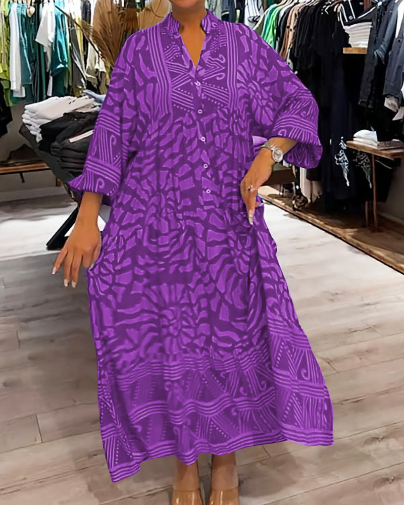 LENARA - Maxi jurk met print