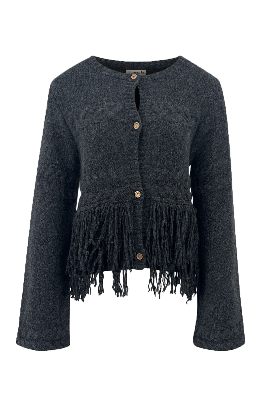 Fringe Jacket Daira Dark Grey