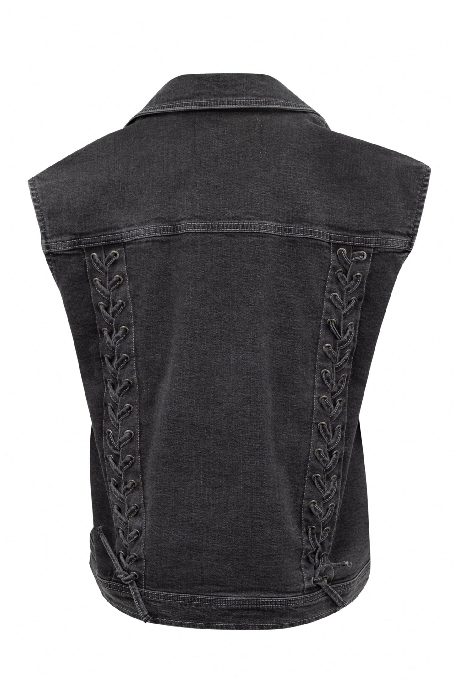 The Muse Denim Gael Gilet Stone Grey