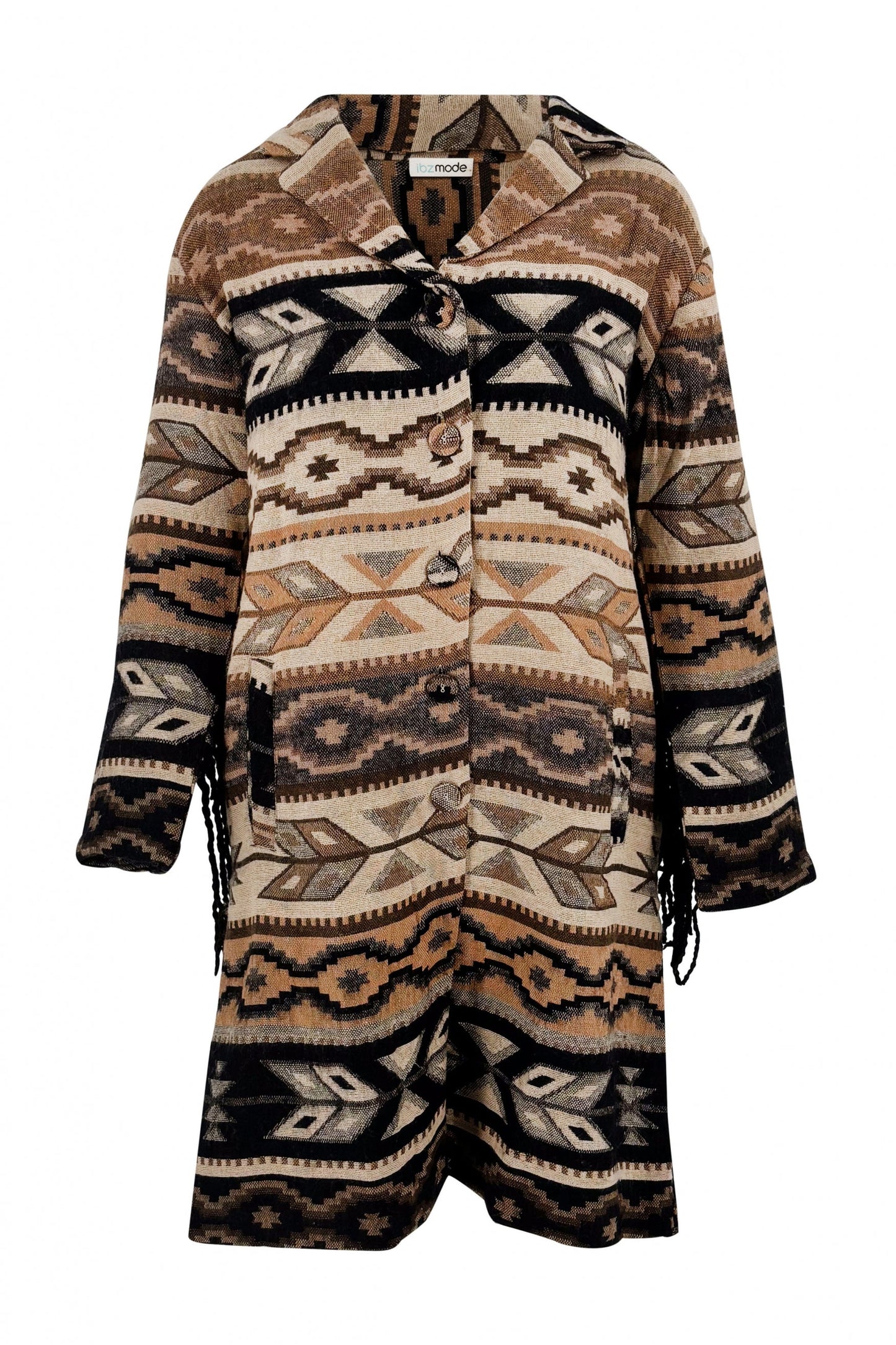 Long Fringe Jacket Spirit Brown