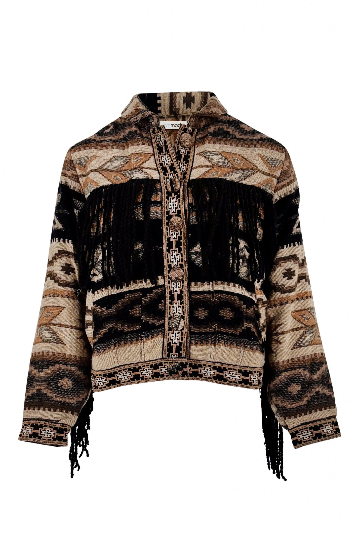 Short Fringe Jacket Nomad Brown