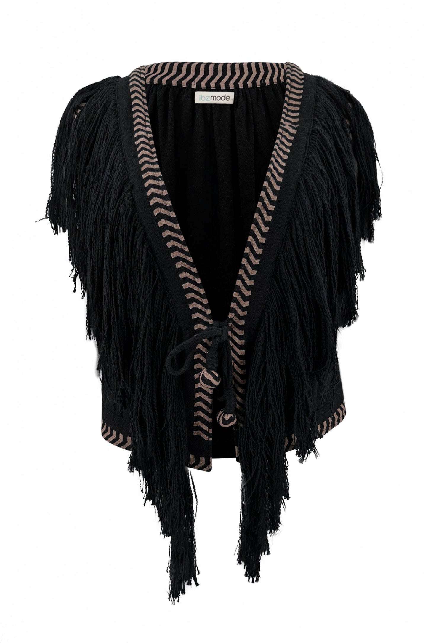 Short Fringe Gilet Esthetica Black