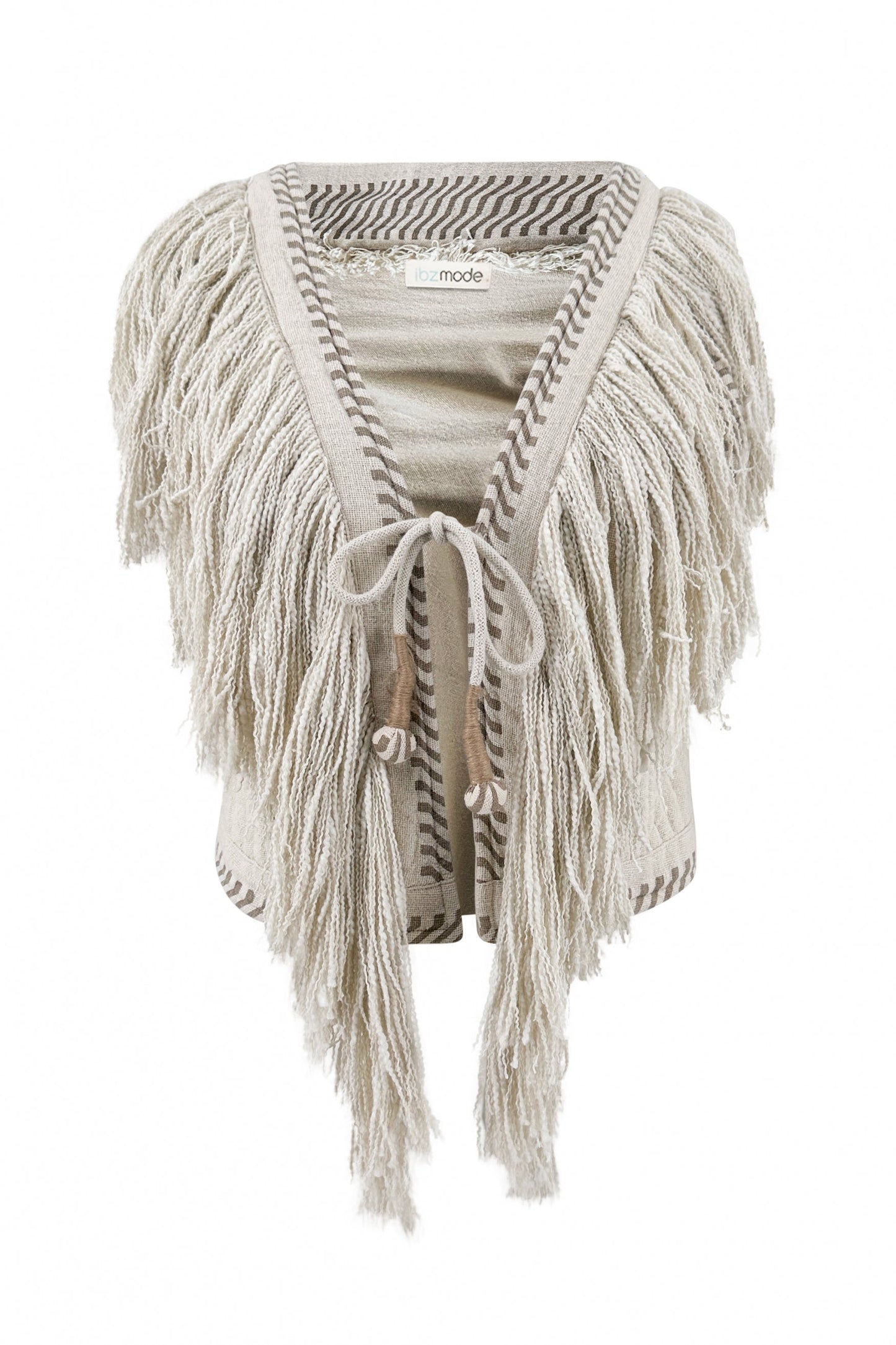 Short Fringe Gilet Esthetica Ecru