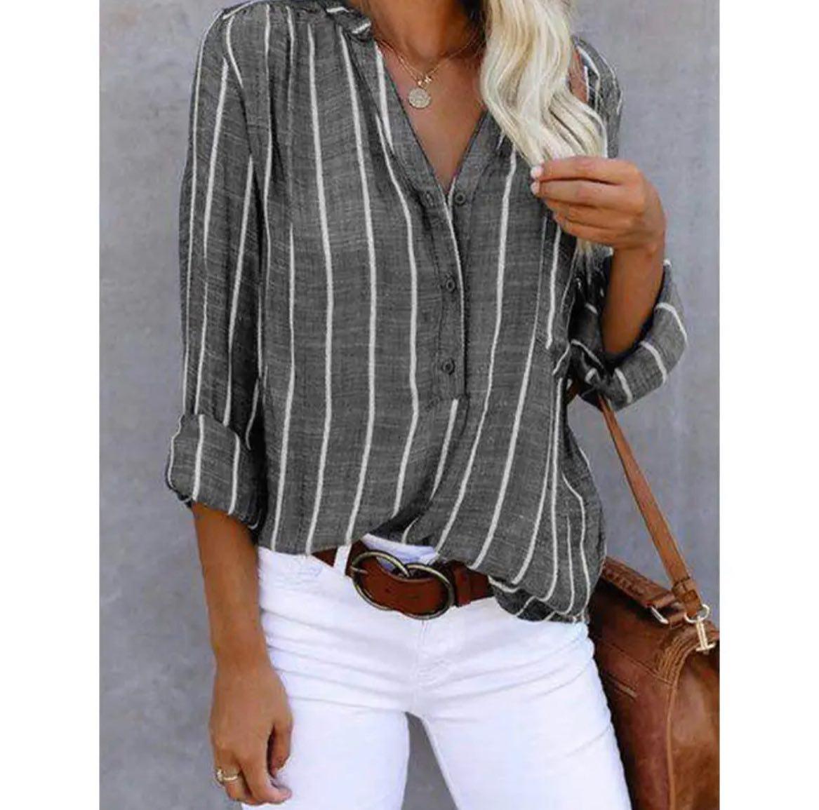 AGATHE I ELEGANTE GESTREEPTE BLOUSE