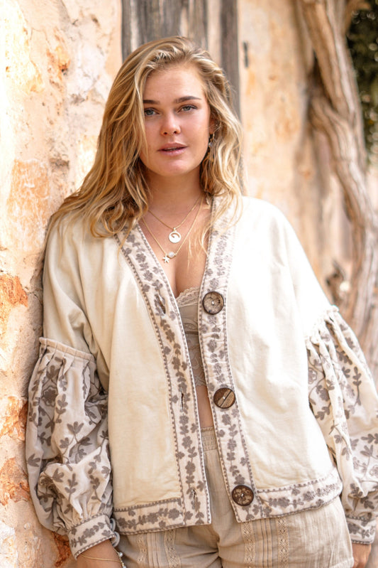 Puffsleeve Jacket Indian Light Sand