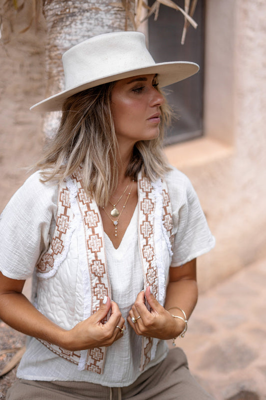 Short Gilet Nomad Ecru