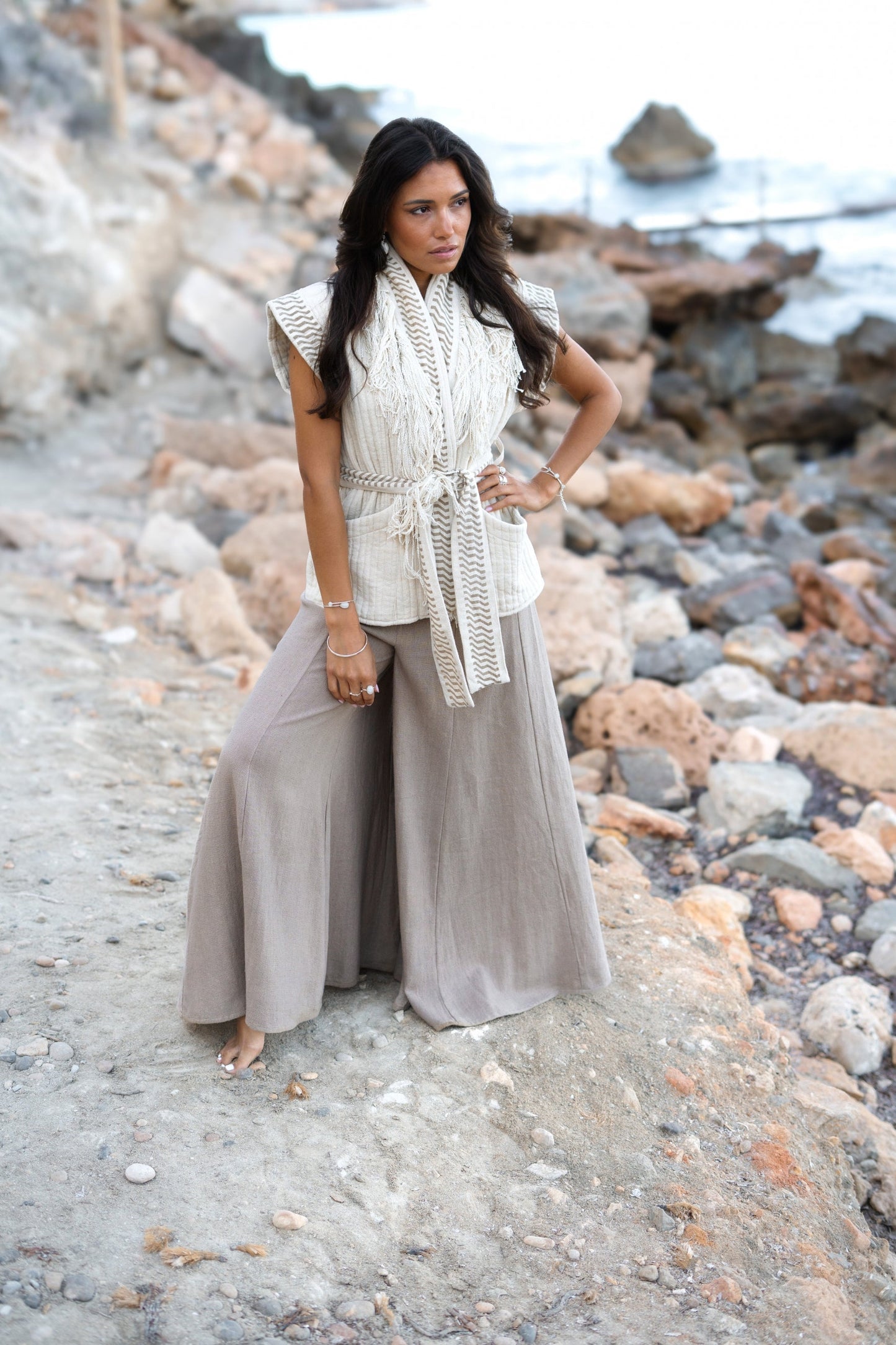 Fringe Gilet Esthetica Ecru