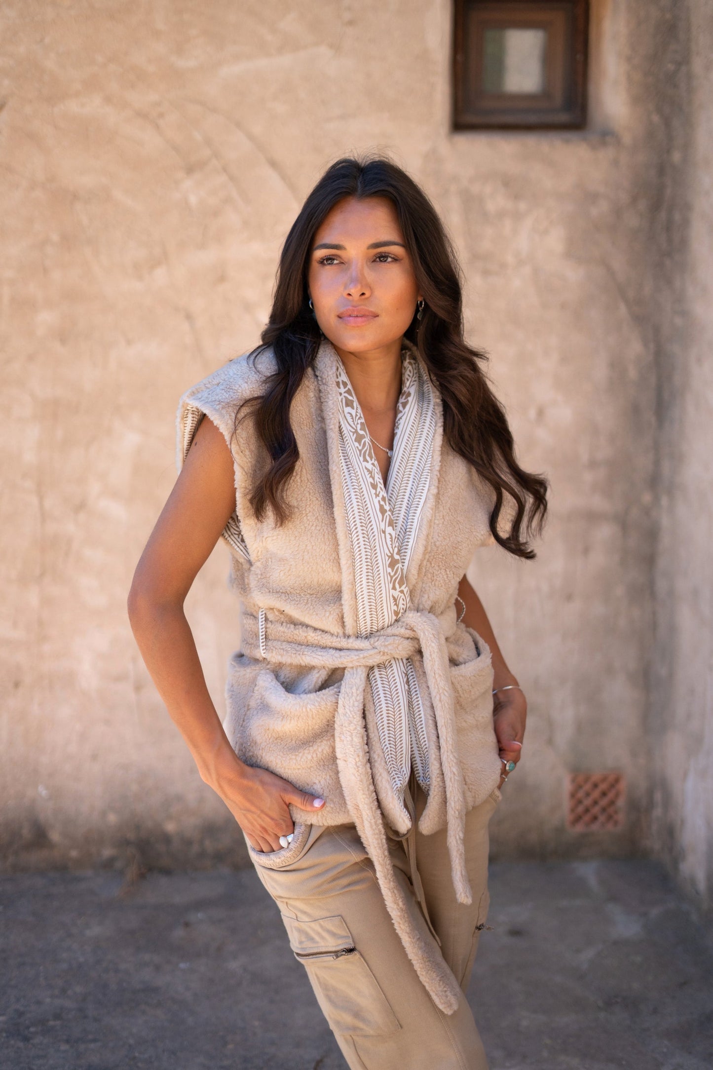 Fur Gilet Corazon Sand