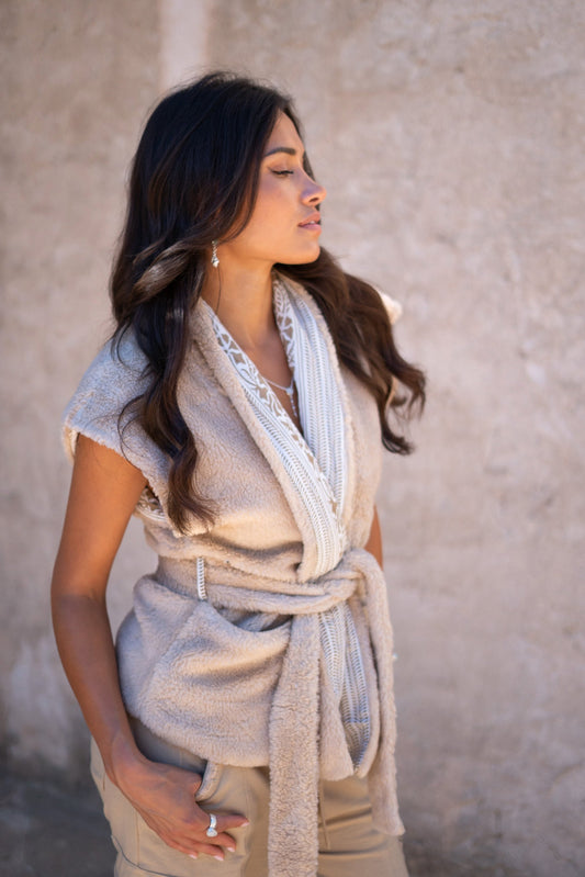 Fur Gilet Corazon Sand