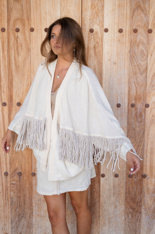Fringe Jacket Lio Santiago Ecru