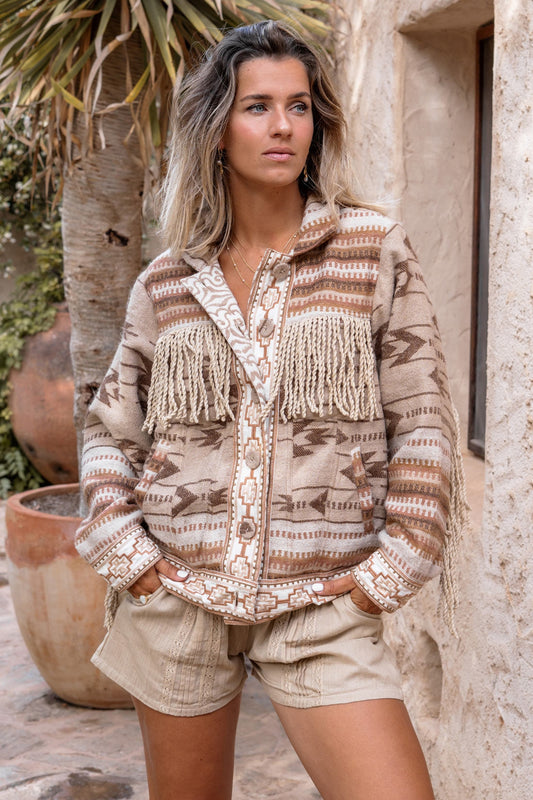 Short Fringe Jacket Nomad Natural